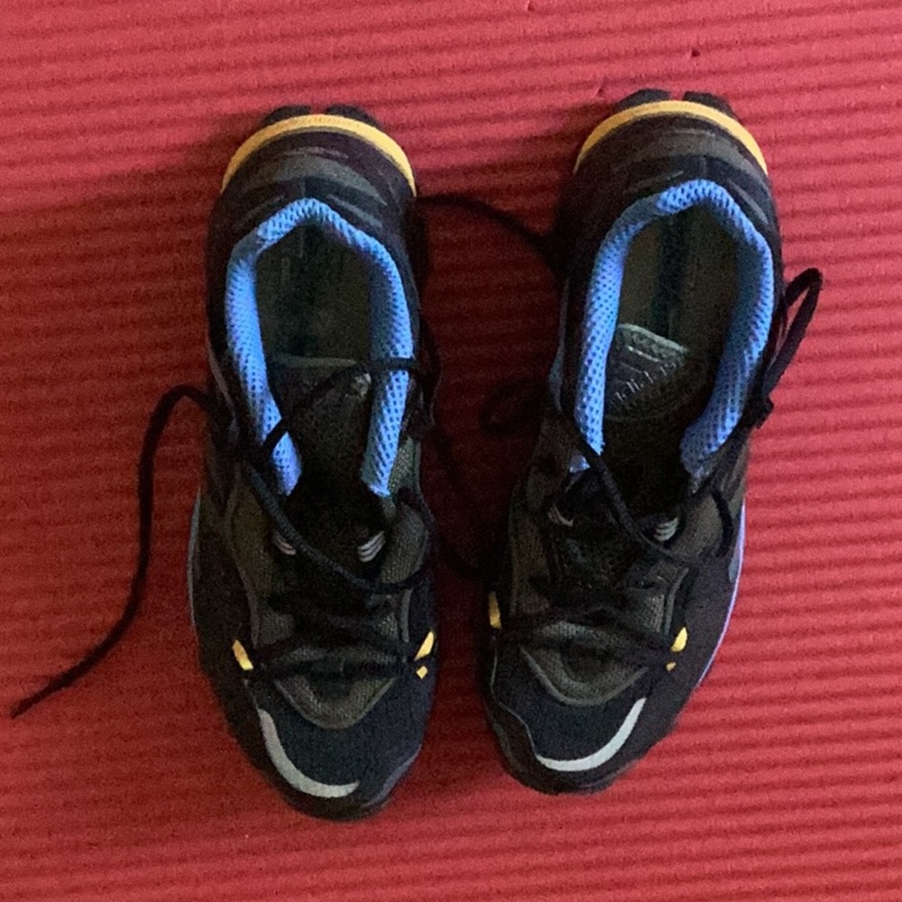 adidas,6.5, MenBlack and Blue Athletic Sneakers - Comfortable Everyday Run Shoes